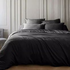 Copripiumino in raso di bambù (260 x 240 cm) Sienna Nero