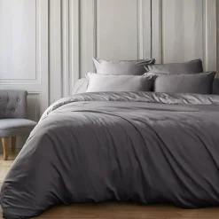 Copripiumino in raso di bambù (200 x 200 cm) Sienna Grigio granito
