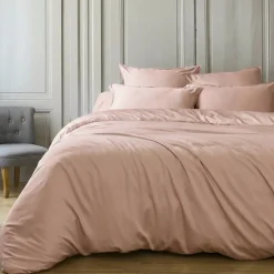 Copripiumino in satin di bambù (140 x 200 cm) Sienna Rose blush