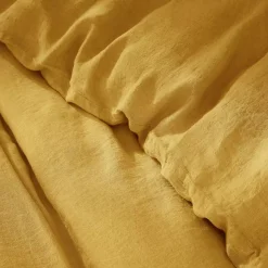 Copripiumino lino lavato (240 cm) Louise Giallo senape