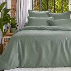 Copripiumino lyocell Tencel™ lavato (260 x 240 cm) Olivia Verde eucalipto