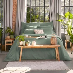 Copripiumino lyocell Tencel™ lavato (260 x 240 cm) Olivia Verde eucalipto