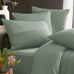 Copripiumino lyocell Tencel™ lavato (200 x 200 cm) Olivia Verde eucalipto