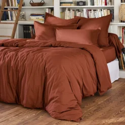 Copripiumino percalle di cotone (260 cm) Cali Terracotta