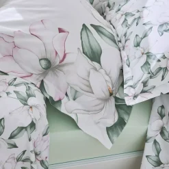 Copripiumino percalle di cotone (260 cm) Magnolia Verde