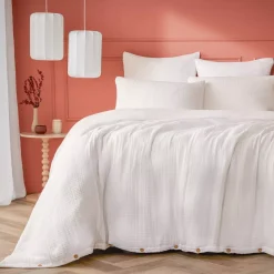 Copripiumino quadrupla garza di cotone (200 x 200 cm) Victoria x Gaïa Bianco chantilly