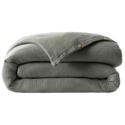 Copripiumino quadrupla garza di cotone (240 x 220 cm) Victoria x Gaia Verde rosmarino