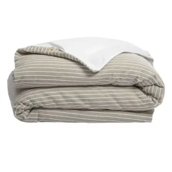 Copripiumino reversibile in cotone texturizzato e percale (200 x 200 cm) Alice Ecru