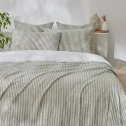 Copripiumino reversibile in cotone testurizzato e percale (260 x 240 cm) Alice Verde