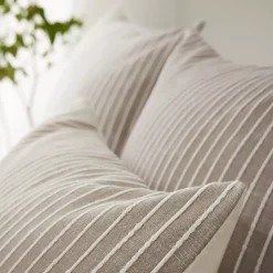 Copripiumino reversibile in cotone testurizzato e percale (260 x 240 cm) Alice Ecru
