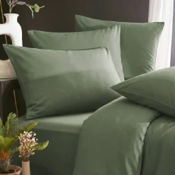 Copripiumino Tencel™ lyocell lavato (200 x 200 cm) Olivia Verde rosmarino