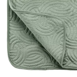 Copripiumino trapuntato e due federe (240 x 260 cm) Solange Verde cachi