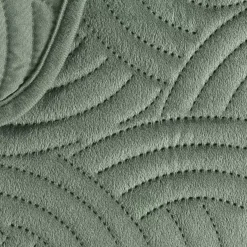Copripiumino trapuntato e due federe (240 x 260 cm) Solange Verde cachi