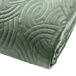 Copripiumino trapuntato e due federe (240 x 260 cm) Solange Verde cachi