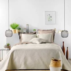 Copripiumino trapuntato e due federe (240 x 260 cm) Romane Beige