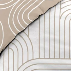 Copripiumino e due federe in cotone (240 x 220 cm) Modul Beige