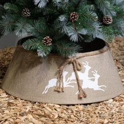 Coprivaso di albero di Natale in Juta (D68 cm) Renna di Natale