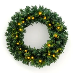 Corona di Natale luminosa (D60 cm) Royal Verde e bianco caldo