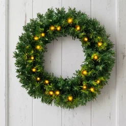 Corona di Natale luminosa (D60 cm) Royal Verde e bianco caldo