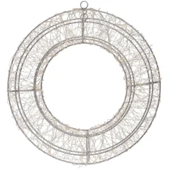 Corona di Natale luminosa 500 micro LED (D38 cm) Star Light Argento e bianco caldo