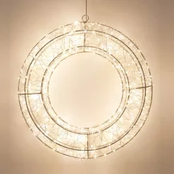 Corona di Natale luminosa 500 micro LED (D38 cm) Star Light Argento e bianco caldo