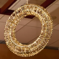 Corona di Natale luminosa 960 Micro LED (D70 cm) Effetto flash Oro e bianco caldo