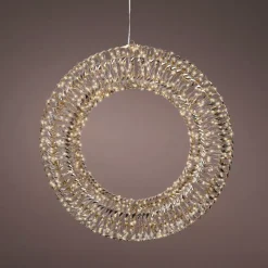 Corona di Natale luminosa 960 Micro LED (D70 cm) Effetto flash Oro e bianco caldo