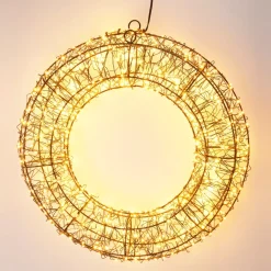 Corona di Natale luminosa 500 micro LED (D38 cm) Star Light Nero e bianco caldo