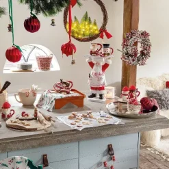Corona di Natale Rosso brinato D40 cm