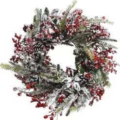 Corona di Natale Rosso brinato D40 cm