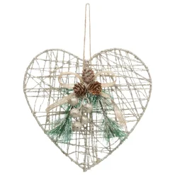 Cuore di Natale da appendere (H22 cm) Amore glitterato