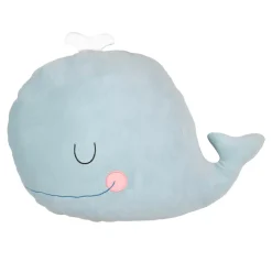 Cuscino balena per bambini (45 x 30 cm) Moby Blu