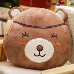 Cuscino bambini testa d'orso (27 x 30 cm) Marrone