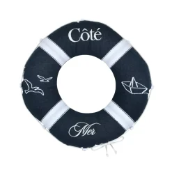 Cuscino boa in cotone (50 cm) Bordemer Blu navy