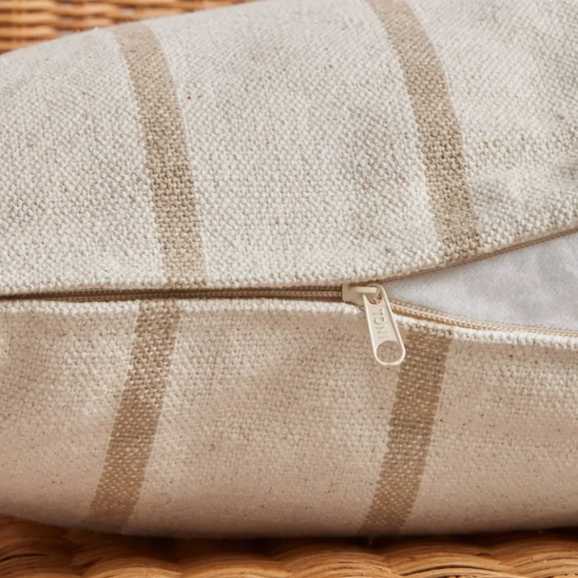 Cuscino da esterno in tela di cotone rettangolare (60 x 40 cm) Ocealys Beige