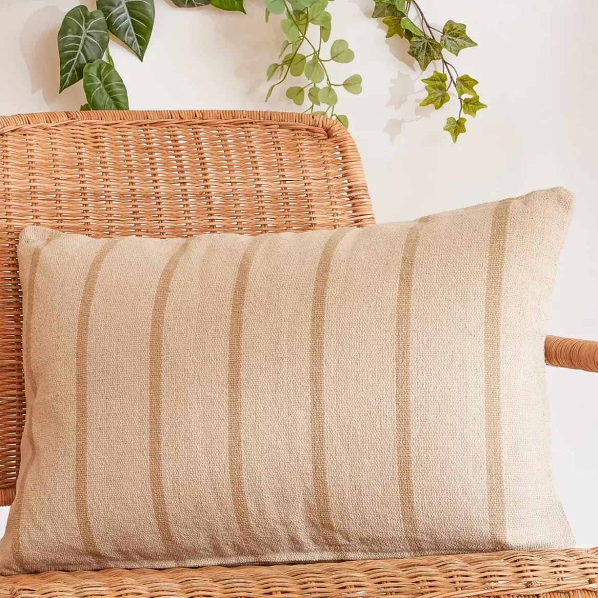 Cuscino da esterno in tela di cotone rettangolare (60 x 40 cm) Ocealys Beige