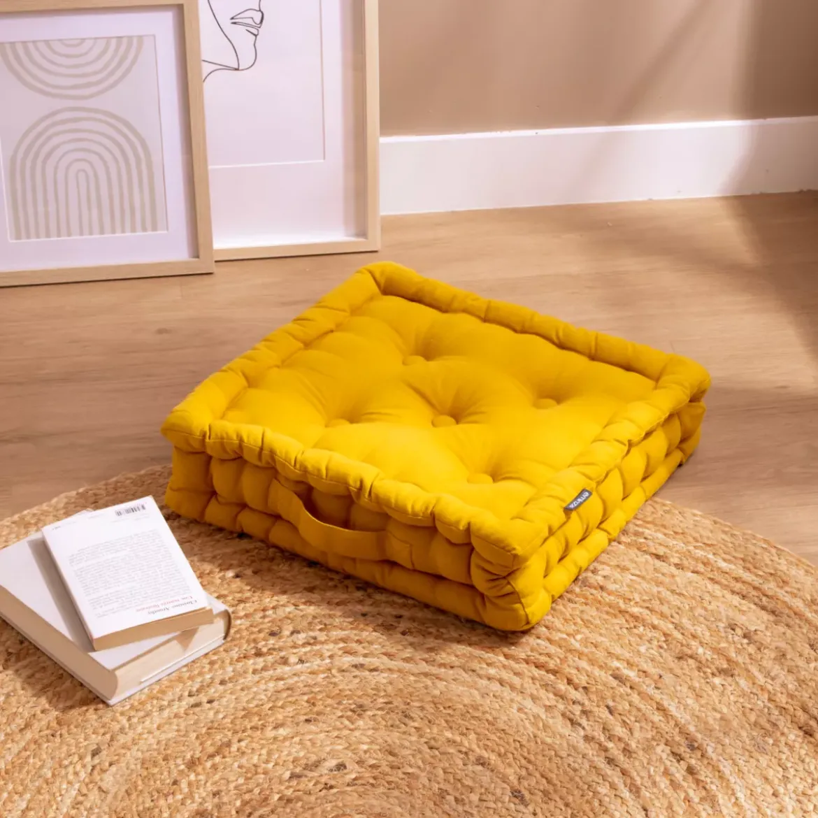 Cuscino da pavimento (40 x H10 cm) Pixel Giallo senape