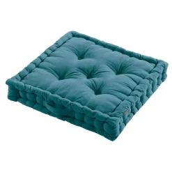 Cuscino da pavimento cotone (60 x 60 cm) Pixel Blu ottanio