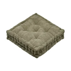 Cuscino da pavimento quadrato in velluto (45 x 45 cm) Dandy Verde cachi