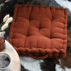 Cuscino da pavimento quadrato in velluto (45 x 45 cm) Dandy Terracotta