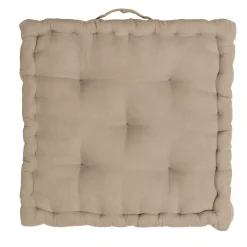 Cuscino da pavimento quadrato garza di cotone (50 x 50 cm) Gaïa Marrone corda