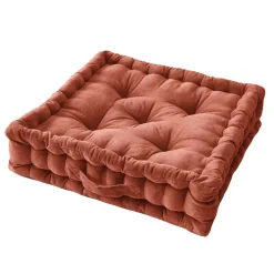 Cuscino da pavimento velluto di cotone (50 x 50 cm) Victor Terracotta
