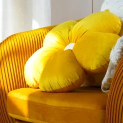Cuscino fiore rotondo (40 cm) Camille Giallo