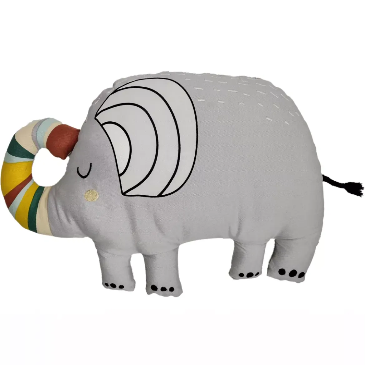 Cuscino per bambini elefante in cotone (50 x 35 cm) Savana Grigio