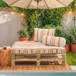 Cuscino per pallet da esterno rettangolare (120 x 80 cm) Nautira Arancione