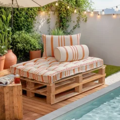 Cuscino per pallet da esterno rettangolare (120 x 80 cm) Nautira Arancione