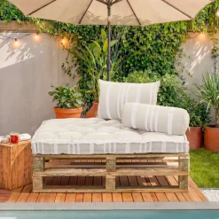 Cuscino per pallet da esterno rettangolare (120 x 80 cm) Nautira Bianco