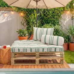 Cuscino per pallet da esterno rettangolare (120 x 80 cm) Nautira Verde