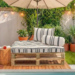 Cuscino per pallet da esterno rettangolare (120 x 80 cm) Nautira Grigio ardesia