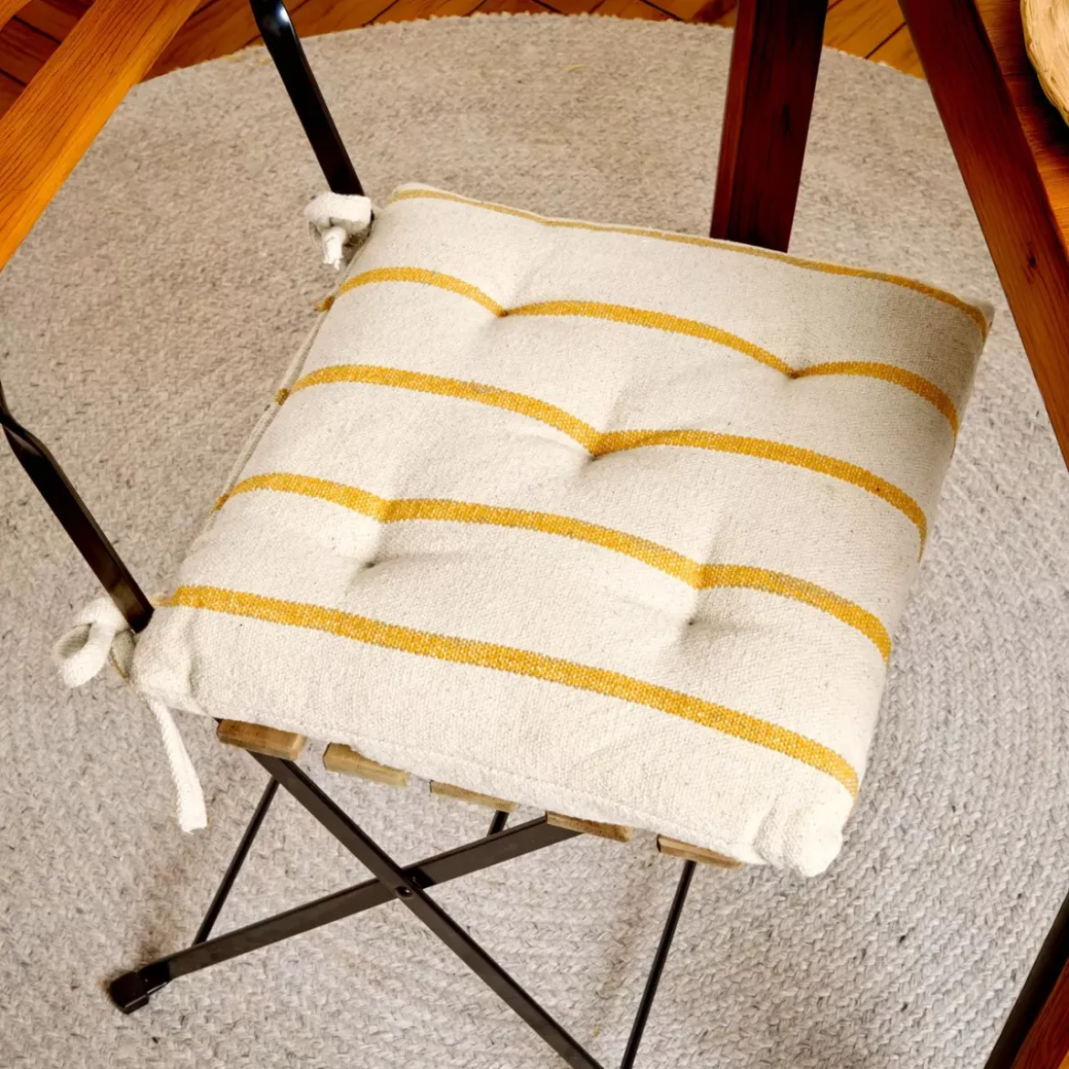 Cuscino per sedia da esterno tela di cotone (40 x 40 cm) Ocealys Giallo senape